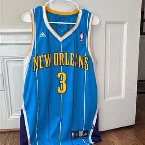 Adidas Blue and Yellow New Orleans Paul Basketball Jersey